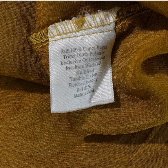 Johnny Was Golden Ochre Embroidered Tunic Top Lace Detail - Size M - Picture 6 of 8